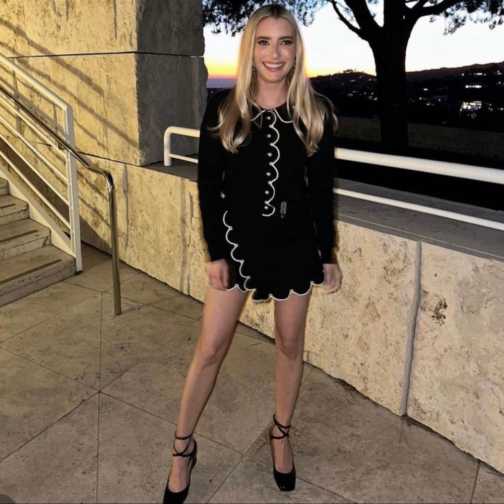 Rachel Antonoff Black Cupcake Ruffle Trim Cardigan